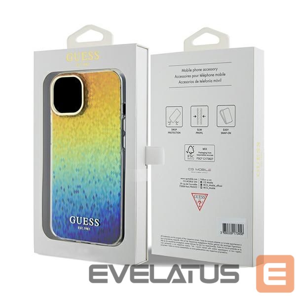Back panel cover Guess Guess IML Faceted Mirror Disco Iridescent case for iPhone 14 / 15 / 13 - multicolor