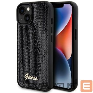 Back panel cover Guess  Guess Sequin Script Metal case for iPhone 14 / 15 / 13 - black 