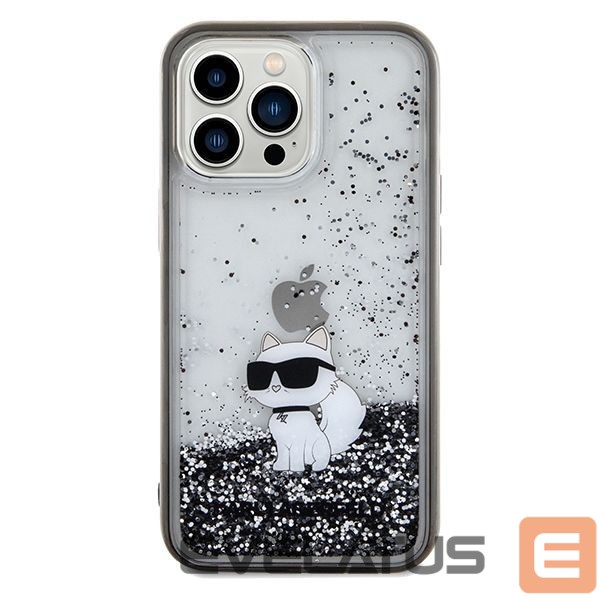 Back panel cover Karl Lagerfeld Karl Lagerfeld Liquid Glitter Choupette case for iPhone 13 Pro / 13 - transparent