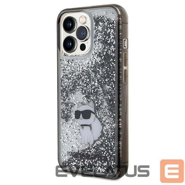 Back panel cover Karl Lagerfeld Karl Lagerfeld Liquid Glitter Choupette case for iPhone 13 Pro / 13 - transparent