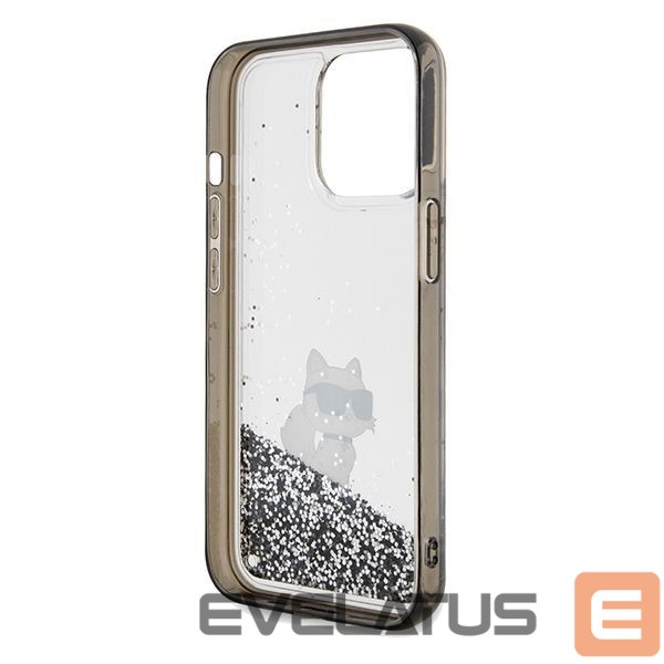 Back panel cover Karl Lagerfeld Karl Lagerfeld Liquid Glitter Choupette case for iPhone 13 Pro / 13 - transparent