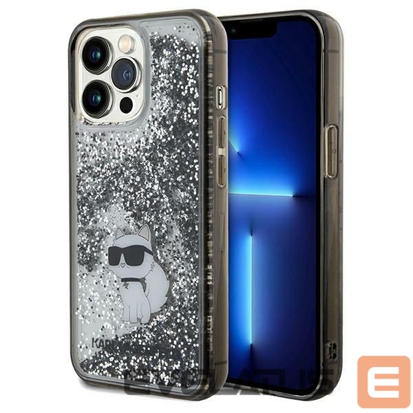 Back panel cover Karl Lagerfeld Karl Lagerfeld Liquid Glitter Choupette case for iPhone 13 Pro Max - transparent