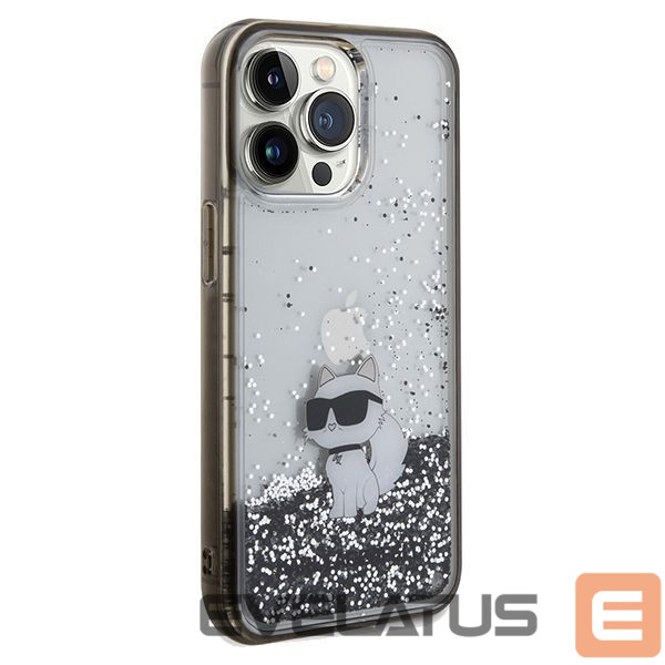 Back panel cover Karl Lagerfeld Karl Lagerfeld Liquid Glitter Choupette case for iPhone 13 Pro Max - transparent
