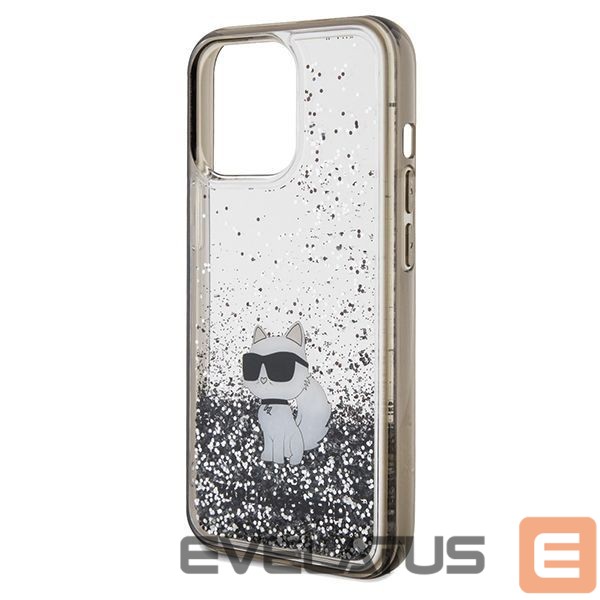 Back panel cover Karl Lagerfeld Karl Lagerfeld Liquid Glitter Choupette case for iPhone 13 Pro Max - transparent