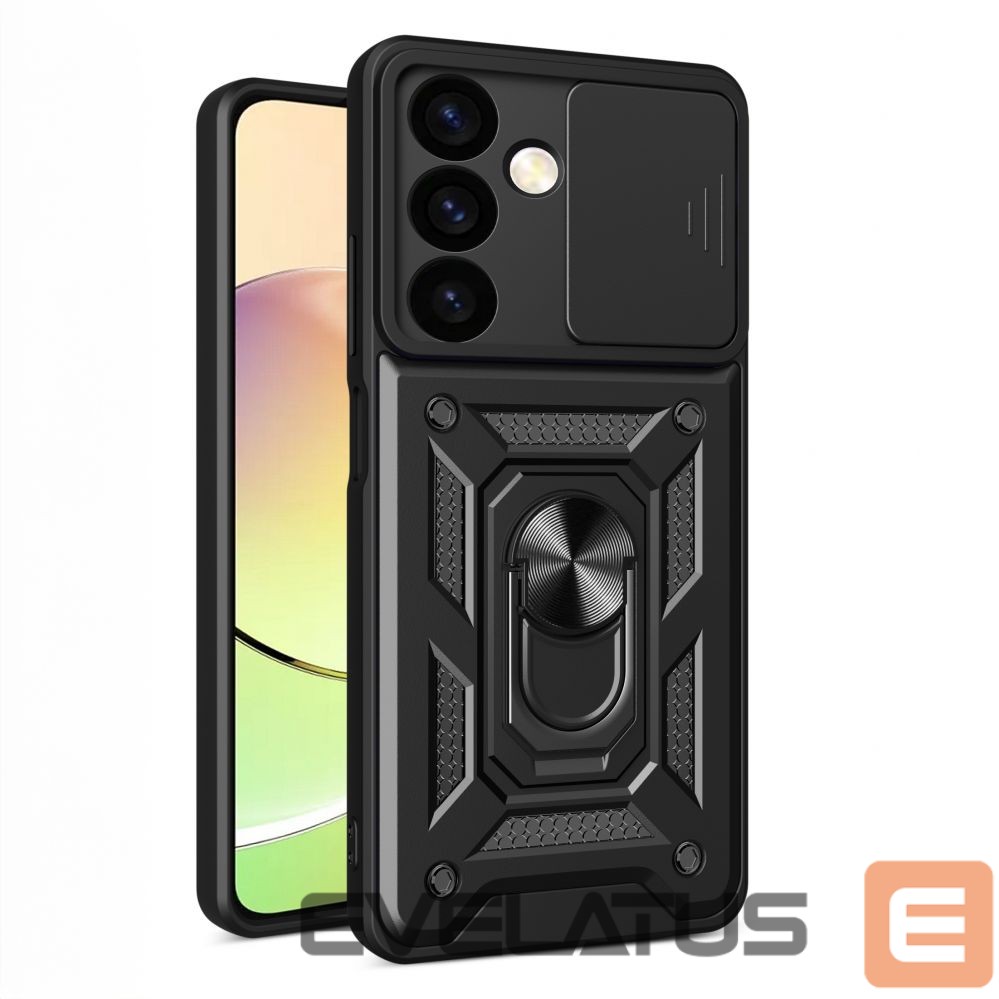 Other Phone Accessory Hurtel Hybrid Armor Camshield armored case for Samsung Galaxy S24 with camera cover - black