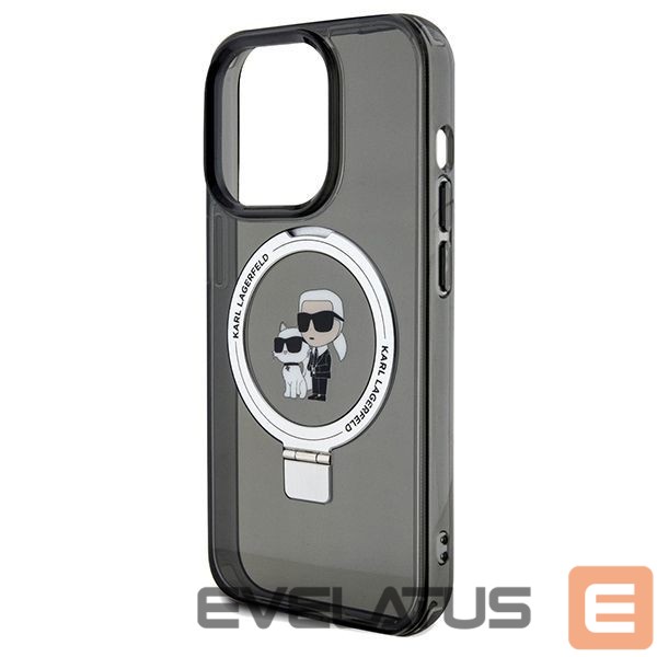 Back panel cover Karl Lagerfeld Karl Lagerfeld Ring Stand Karl&Choupette MagSafe case for iPhone 13 Pro Max - black