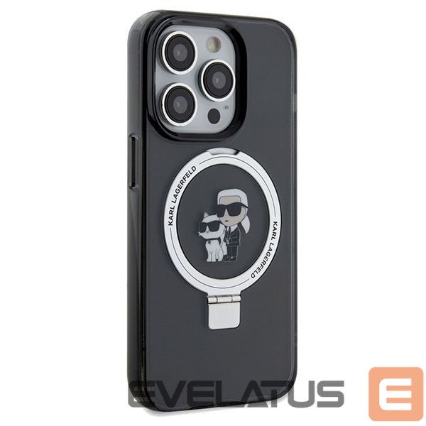 Back panel cover Karl Lagerfeld Karl Lagerfeld Ring Stand Karl&Choupette MagSafe case for iPhone 13 Pro Max - black