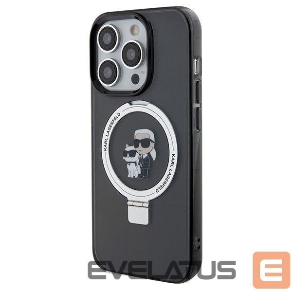 Back panel cover Karl Lagerfeld Karl Lagerfeld Ring Stand Karl&Choupette MagSafe case for iPhone 13 Pro Max - black