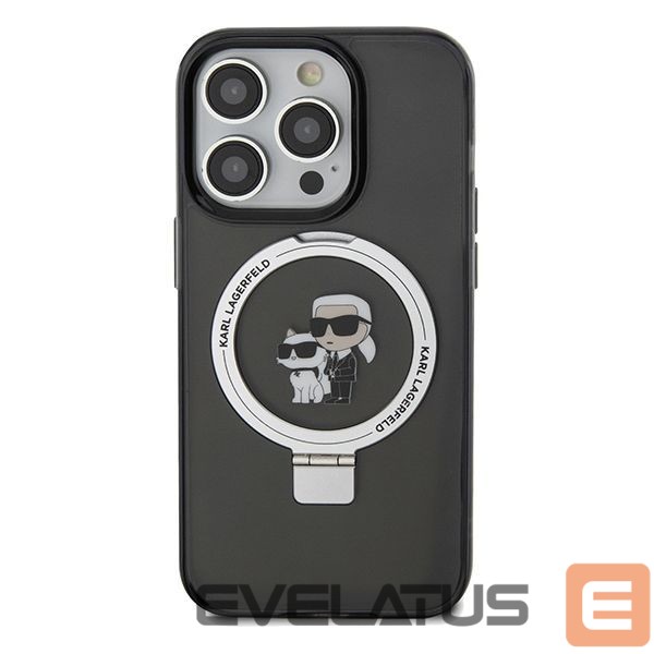 Back panel cover Karl Lagerfeld Karl Lagerfeld Ring Stand Karl&Choupette MagSafe case for iPhone 13 Pro Max - black