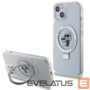Back panel cover Karl Lagerfeld  Karl Lagerfeld Ring Stand Karl&Choupette MagSafe case for iPhone 14 / 15 / 13 - white 