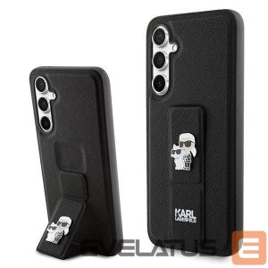 Back panel cover Karl Lagerfeld  Karl Lagerfeld Gripstand Saffiano Karl&Choupette Pins case for Samsung Galaxy S23 FE - black 