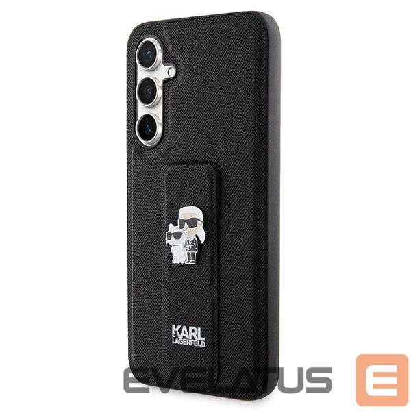 Back panel cover Karl Lagerfeld Karl Lagerfeld Gripstand Saffiano Karl&Choupette Pins case for Samsung Galaxy S23 FE - black