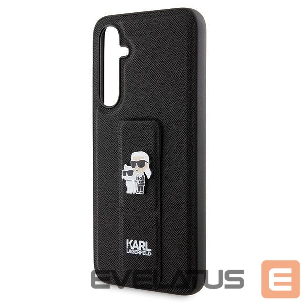 Back panel cover Karl Lagerfeld Karl Lagerfeld Gripstand Saffiano Karl&Choupette Pins case for Samsung Galaxy S23 FE - black