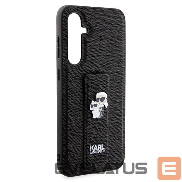 Back panel cover Karl Lagerfeld Karl Lagerfeld Gripstand Saffiano Karl&Choupette Pins case for Samsung Galaxy S23 FE - black