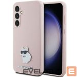 Back panel cover Karl Lagerfeld  Karl Lagerfeld Silicone Choupette Metal Pin case for Samsung Galaxy S23 FE - pink 