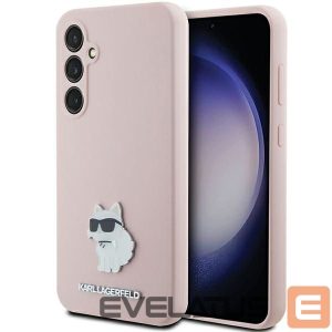 Back panel cover Karl Lagerfeld  Karl Lagerfeld Silicone Choupette Metal Pin case for Samsung Galaxy S23 FE - pink 