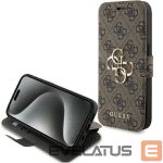 Back panel cover Guess  Guess 4G Metal Logo case for iPhone 15 Pro - brown 