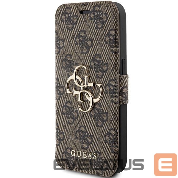Back panel cover Guess Guess 4G Metal Logo case for iPhone 15 Pro - brown