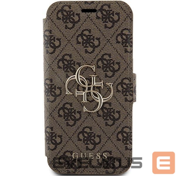 Back panel cover Guess Guess 4G Metal Logo case for iPhone 15 Pro - brown