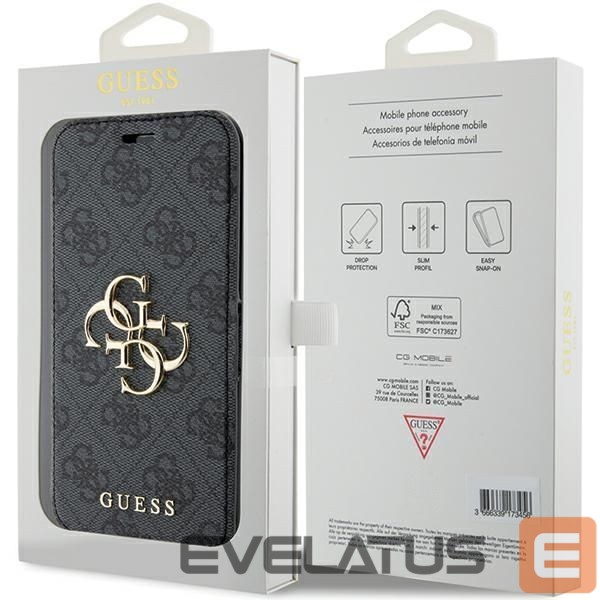 Back panel cover Guess Guess 4G Metal Logo case for iPhone 15 Pro - gray