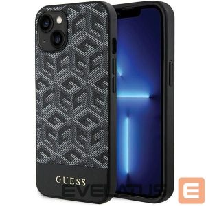 Back panel cover Guess  Guess GCube Stripes MagSafe case for iPhone 15 / 14 / 13 - black 