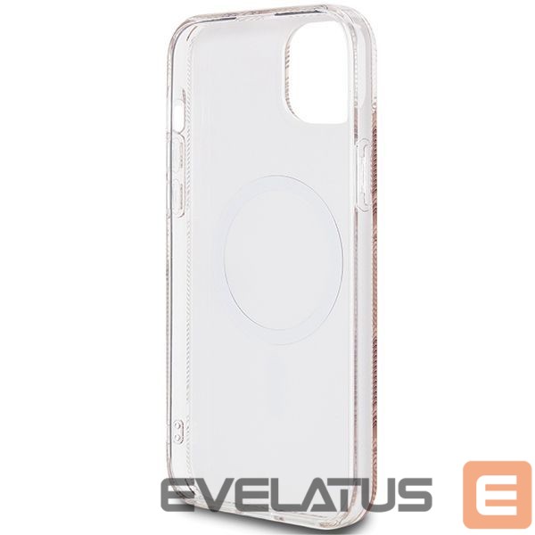 Back panel cover Guess Guess IML GCube MagSafe case for iPhone 15 / 14 / 13 - brown