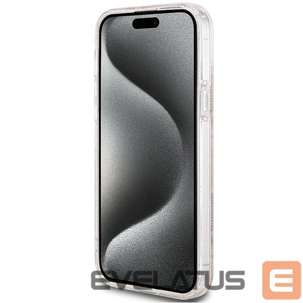 Back panel cover Guess Guess IML GCube MagSafe case for iPhone 15 / 14 / 13 - brown