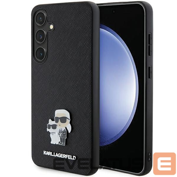 Back panel cover Karl Lagerfeld Karl Lagerfeld KLHCS24SPSAKCMPK S24 S921 hardcase black/black Saffiano Karl & Choupette Metal Pin