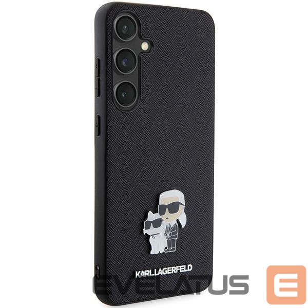 Back panel cover Karl Lagerfeld Karl Lagerfeld KLHCS24SPSAKCMPK S24 S921 hardcase black/black Saffiano Karl & Choupette Metal Pin