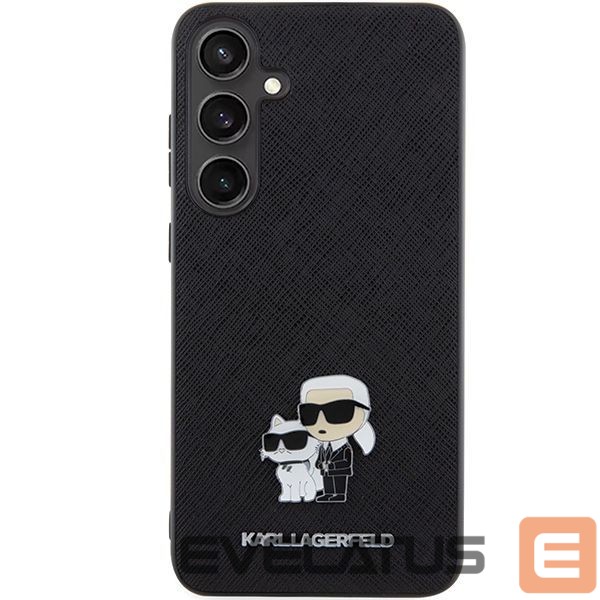 Back panel cover Karl Lagerfeld Karl Lagerfeld KLHCS24SPSAKCMPK S24 S921 hardcase black/black Saffiano Karl & Choupette Metal Pin
