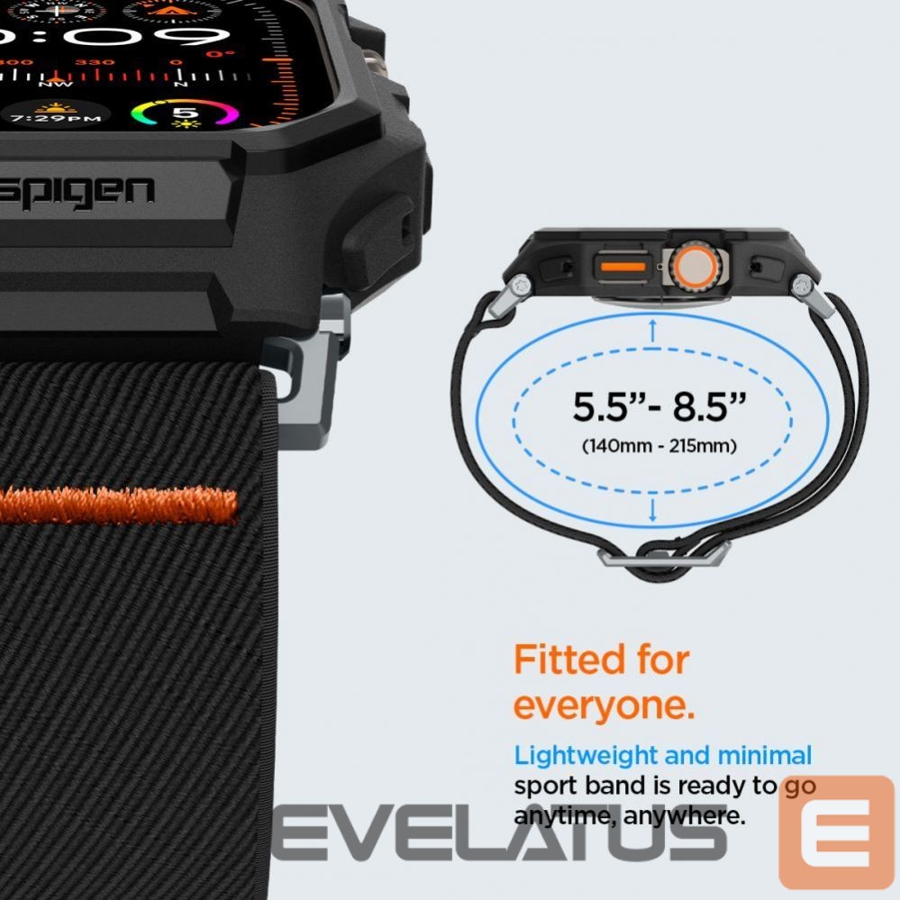 Other Phone Accessory Spigen Spigen Lite Fit Pro Case with Strap for Apple Watch Ultra 1 / 2 (49mm) - Matte Black