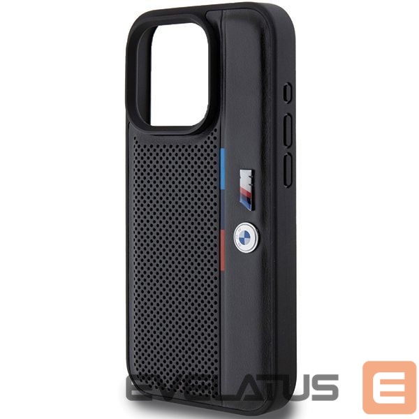 Back panel cover BMW BMW Perforated Tricolor Line case for iPhone 15 Pro - black