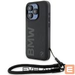 Back panel cover BMW  BMW Signature Leather Wordmark Cord case for iPhone 15 Pro - black 