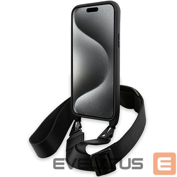 Back panel cover BMW BMW M Edition Carbon Stripe & Strap case for iPhone 15 Plus / 14 Plus - black
