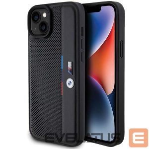 Back panel cover BMW  BMW Perforated Tricolor Line case for iPhone 15 Plus / 14 Plus - black 