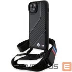 Back panel cover BMW  BMW M Edition Carbon Stripe & Strap case for iPhone 15 / 14 / 13 - black 