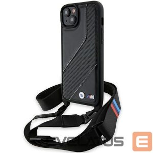 Back panel cover BMW  BMW M Edition Carbon Stripe & Strap case for iPhone 15 / 14 / 13 - black 
