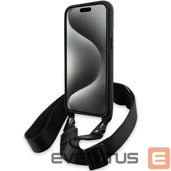 Back panel cover BMW BMW M Edition Carbon Stripe & Strap case for iPhone 15 Pro Max - black