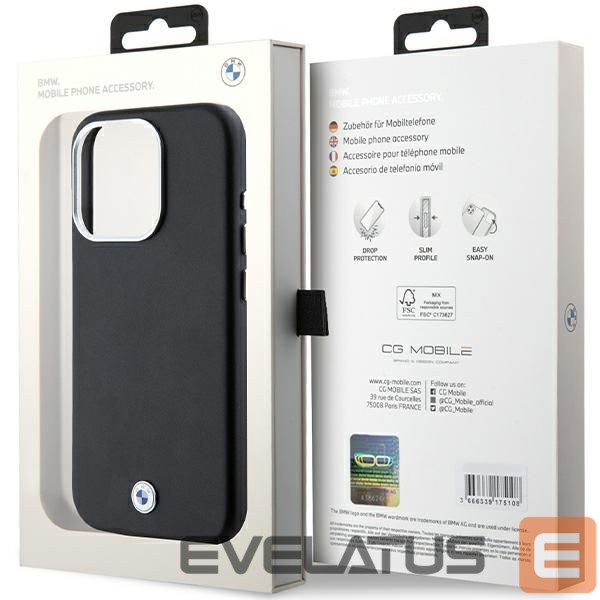 Back panel cover BMW BMW Signature Wrapped Metal MagSafe case for iPhone 15 Pro - black