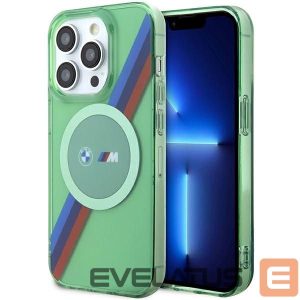 Back panel cover BMW  BMW M Tricolor Stripes MagSafe case for iPhone 15 Pro - green 