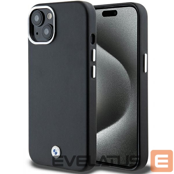 Back panel cover BMW BMW Signature Wrapped Metal MagSafe Case for iPhone 15/14/13 - Black