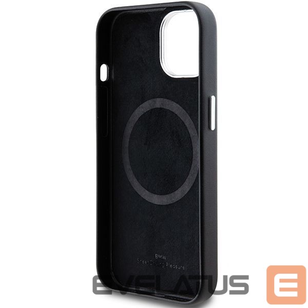 Back panel cover BMW BMW Signature Wrapped Metal MagSafe Case for iPhone 15/14/13 - Black