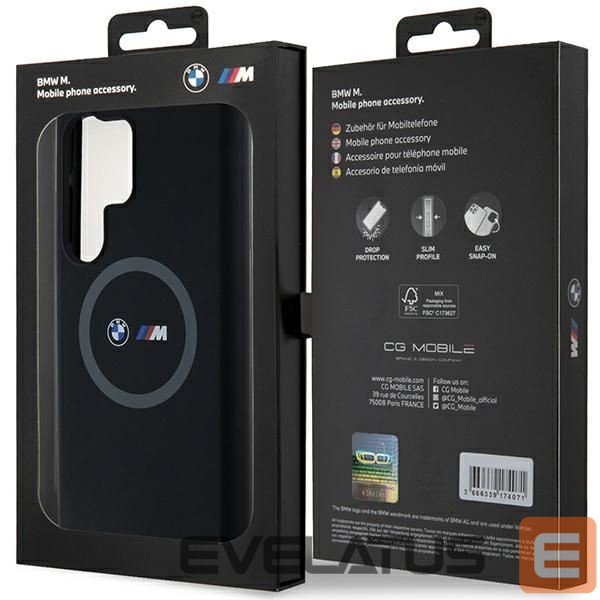 Back panel cover BMW BMW M Silicone Printed Ring MagSafe case for Samsung Galaxy S24 Ultra - black
