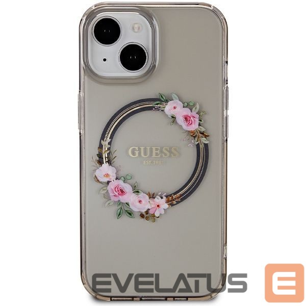 Other Phone Accessory Guess Guess IML Flowers Wreath MagSafe case for iPhone 15 / 14 / 13 - black