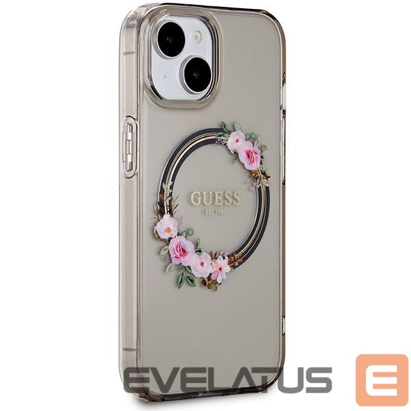 Other Phone Accessory Guess Guess IML Flowers Wreath MagSafe case for iPhone 15 / 14 / 13 - black