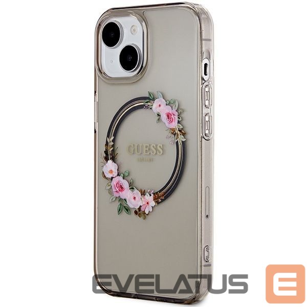 Other Phone Accessory Guess Guess IML Flowers Wreath MagSafe case for iPhone 15 / 14 / 13 - black