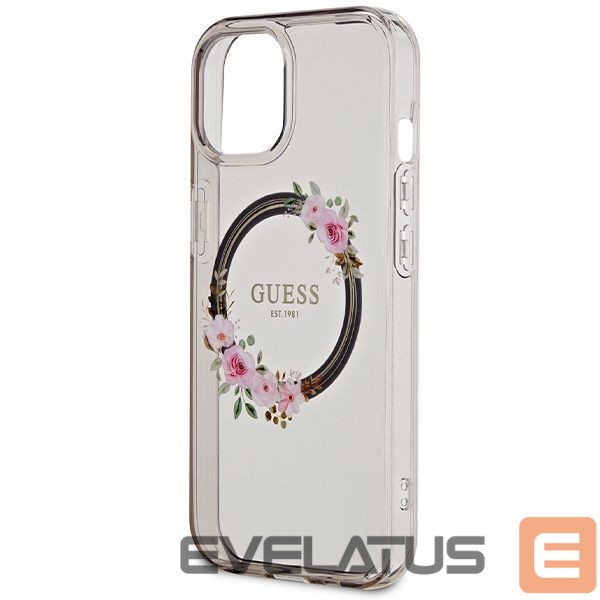 Other Phone Accessory Guess Guess IML Flowers Wreath MagSafe case for iPhone 15 / 14 / 13 - black