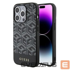 Back panel cover Guess  Guess GCube Stripes MagSafe case for iPhone 15 Pro Max - black 