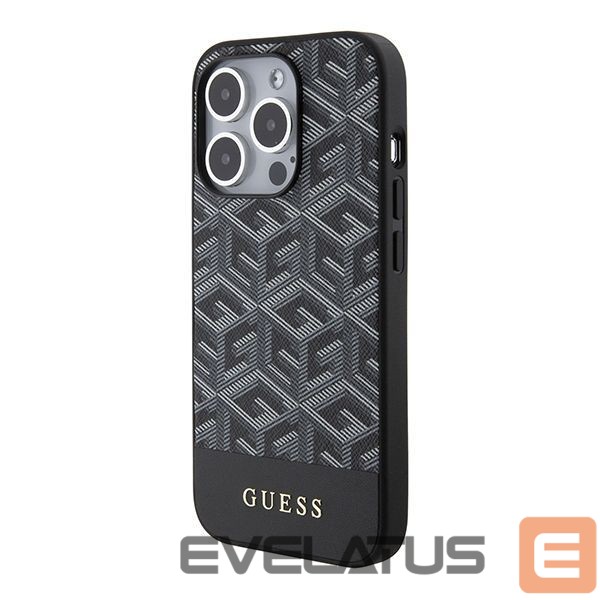 Back panel cover Guess Guess GCube Stripes MagSafe case for iPhone 15 Pro Max - black