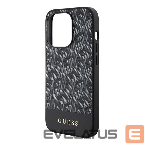 Back panel cover Guess Guess GCube Stripes MagSafe case for iPhone 15 Pro Max - black